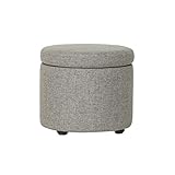 YNGJUEN Zuhause Runder Hocker Aufbewahrungshocker Zum Wohnzimmer Sofa Bilden Niedriger Stuhl Stoffkunst Schuhwechselhocker Sitzhöhe 30cm (Color : Gray-2)