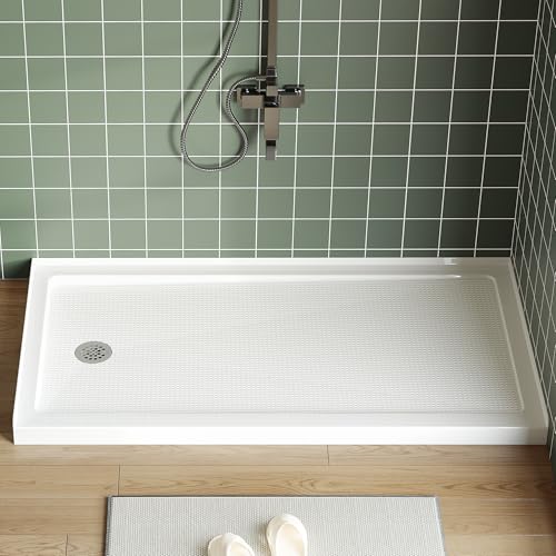 GarveeTech 60x32 Inch Shower Pan Single Threshold Base, ABS Shower Base...