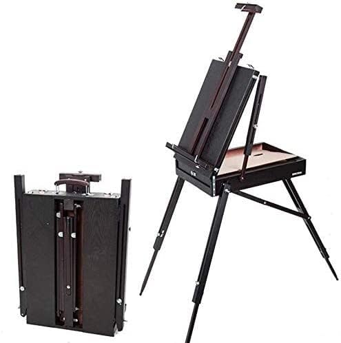Pine Oil Toolbox Portable Solid Wood Compatible with Outdoor Sketching Artist A-Frame