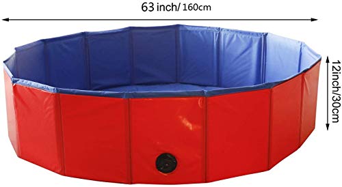 Artilife Whelping Pen for Dogs,Whelping Box for Dogs and Puppies,Dog Birth Supplies,Portable Whelping Pool Whelping Box,Foldable Dog Bath Pool (63inch Dia.x12inch H(160x30cm))
