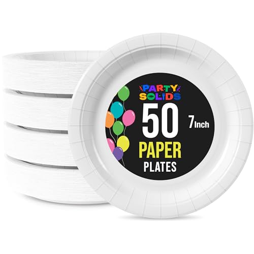 Exquisite White Paper Plates Disposable 7 Inch White Cake Plates 100 Pcs