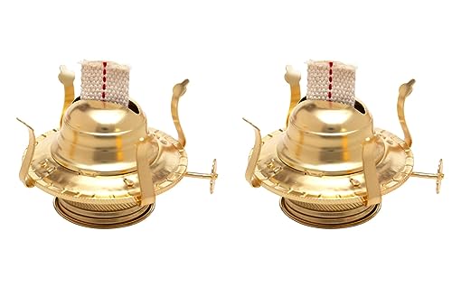 Creative Hobbies Brass Plated Oil Burner with Cotton Wick - Replacement for Antique Kerosene Lamps | Pack of 2 by Creative Hobbies - Used condition - US$12.50