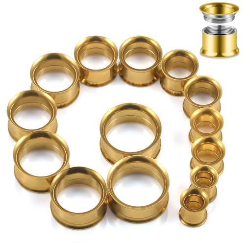 Kwoencxi Double Flared Gold Gauges