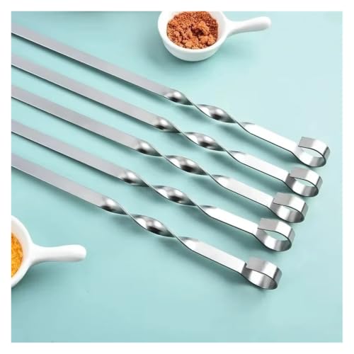 Pinchos para barbacoa de acero inoxidable estables y de gran longitud 4