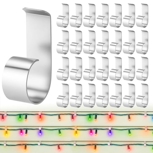 Yookeer 100 Pcs Vinyl Siding Hooks Christmas Light Clips Heavy Duty Patio Decor Stainless Steel Siding Clips Hangers No-Hole Patio Light Hooks for Hanging Outdoor Christmas Holiday Wreath Decorations