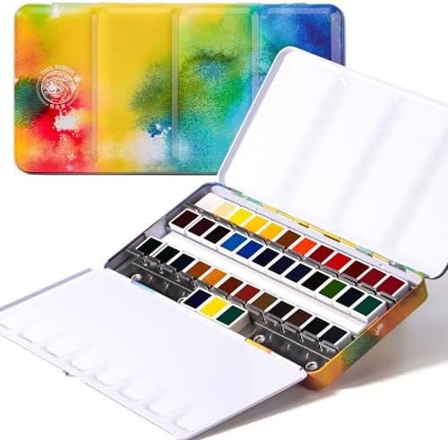 Paul Rubens 36 Aquarellfarben Set professionelle Klasse mit Palette und tragbarer Metallbox für Künstler, Studenten - Zeichnung, Illustration