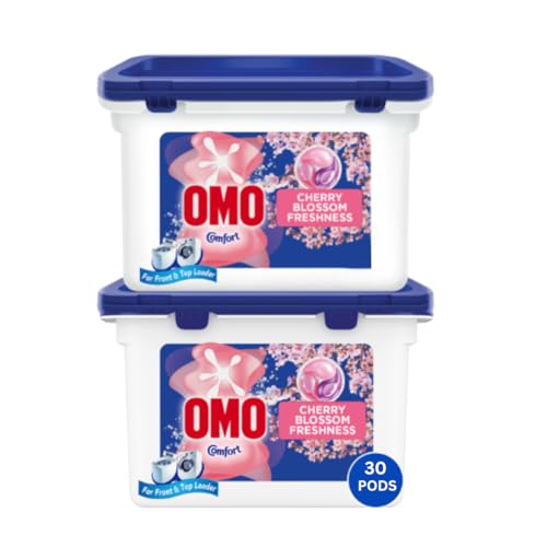 OMO 3in1 Laundry Capsules Cherry Blossom Freshness 30 Capsules Removes 99 Types of Stains 4x Fragrance