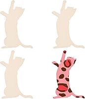 Vista 1 de OLYCRAFT 4 piezas de madera sin terminar, rebanadas de madera en blanco recortadas para gatos de 5.8 x 4.3 pulgadas para manualidades, decoración