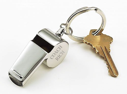 Llavero Silbato Personalizado Plateado miniatura 3