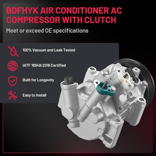 BDFHYK Air Conditioning A/C Compressor 178322 Compatible with Toyota Corolla 2011-2013 L4 1.8L, Matrix 2011-2014 L4 1.8L