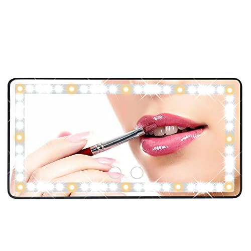 Flanagan Car Visor Vanity Mirror with Light, Built-in Battery Led Light Mirror for Car Visor Women Makeup Mirror with Lights Car Vanity Mirror with Touch Screen USB Power LED Mirror for Car Travel