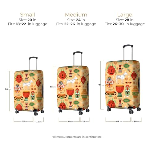 Image of Nasher Miles Polyester Protective Luggage Cover Set of 2 (Small-Medium) - Afro