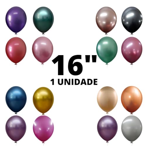 Bexiga Happy Day 16 Polegadas Redonda Alumínio c/ 10 Unidades (AZUL MEIA NOITE)