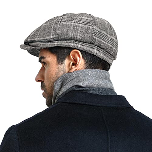 Image of PanPacSight Fashion Men's Classic Newsboy Gatsby Hat Blend Wool Vintage Flat Ivy Cabbie Cap Boyfriend Gift(Medium /Large /X-Large)