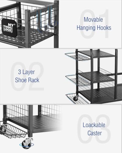 Image of Mythinglogic Golf Bag Storage Organizer for Garage, Multiple Capacities