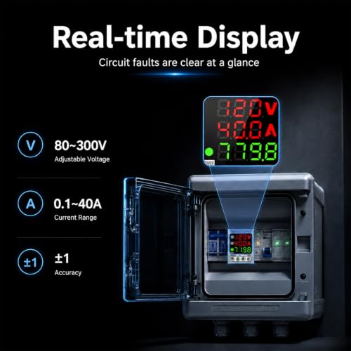 SINOTIMER Adjustable Voltage Surge Protector 110VAC 120VAC, Relay with LED Display, 80-100V Undervoltage, 130-150V Overvoltage, 60Hz 40A with DIN Rail Mount by SINOTIMER - Image 4