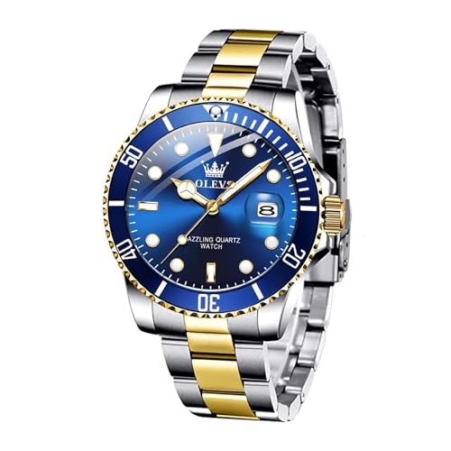 Image of OLEVS Watches for Men,Classic Luxury Big Face Men Watches, Silver Dress Stainless Steel Men Wrist Watch with Luminous Analog Relojes para Hombres
