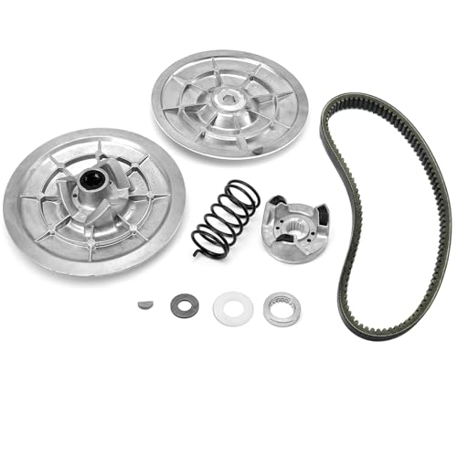 MOFANS Secondary Driven Clutch with Belt Fit for Yamaha Golf Cart G2 G8 G9 G11 G14 G16 G20 G21 G22 G28 1985+ 1986 1987-2001 2002 2003 2004 2005 2006 2007 for JN6-G6270-00 JN6-G6271-02