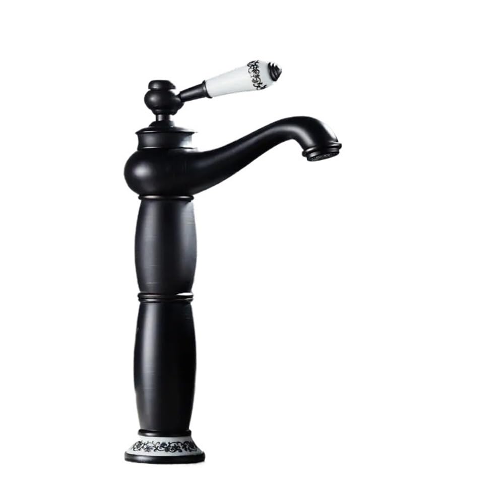Robinet mitigeur de lavabo en laiton antique noir, mitigeur monocommande de salle de bain B3255