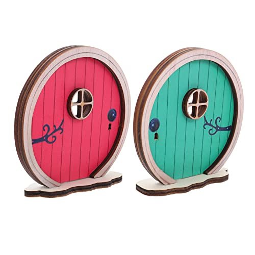 YARNOW 2pièces Porte De Fée Modèle De Mini-Porte Décoration De Scène Miniature Accessoire De Maison De Fées Kit De Décoration Jardin