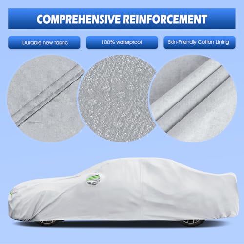 Image of Car Cover Custom Fit for Dodge Charger 2006-2026, Migaven Waterproof Full Exterior Cover Sun Rain Protection with Door Zipper and Cotton Lining