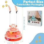 Goosheep Cat Toy Interactive Pet Plaything for Indoor Kitten Interactive Kitty Puzzle Ball with 2 Cat-Tease (Orange) - Image 4