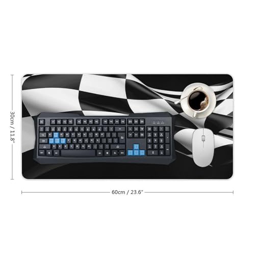 Black White Formula Checkered Flags Pad para Escritorio 60x30 cm miniatura 2