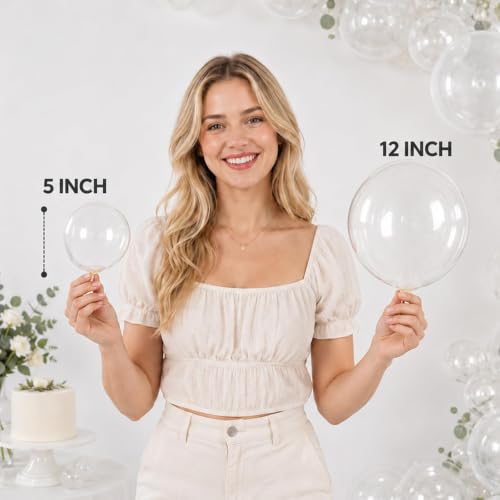 Image of Togvu Clear Balloons, 50Pack 5 Inch Small Mini Transparent Latex Balloons