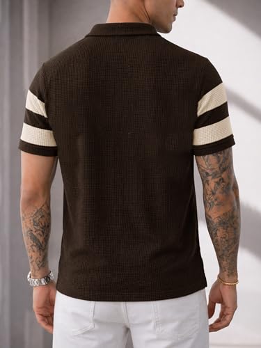 Image of Noble Monk Men's Regular Fit Polo Neck T-Shirt | Half Sleeve