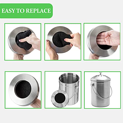 7 Pack Compost Bin Charcoal Filters Round Indoor Kitchen Compost Bucket Activated Charcoal Filters Replacements Sheets (6.7 Inch) #TOP3