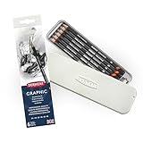 Derwent Set di 6 matite grafiche morbide 8B‑2H, grafite di qualità professionale per artisti principianti e professionisti, adatte a schizzi, disegni, ombreggiature, bozzetti e illustrazioni