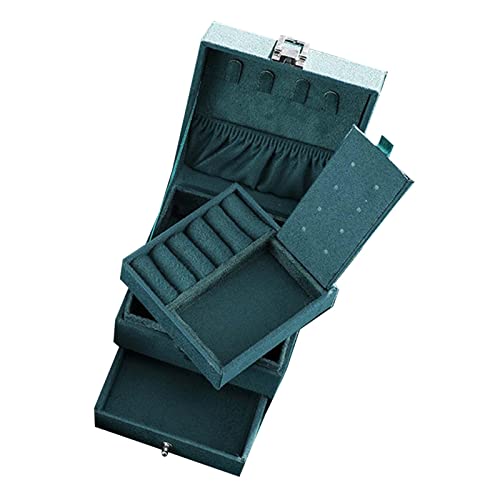 Aosekaa Caixa de joias moderna flocagem de presente forro gaveta à prova de arranhões suporte de exi