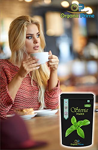 Image of Organic Prime Green Stevia Leaf Powder | Helps to Control Blood Sugar Level & Blood Pressure Level I Alternative to Processed Sugar I 100% Zero Calorie sugerfee - 100 GM by Organic Prime