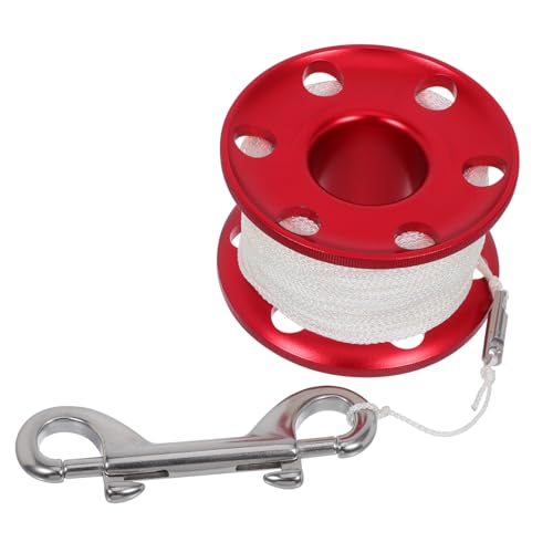 Moulinet de plongée en aluminium léger avec ligne et crochet de sécurité
