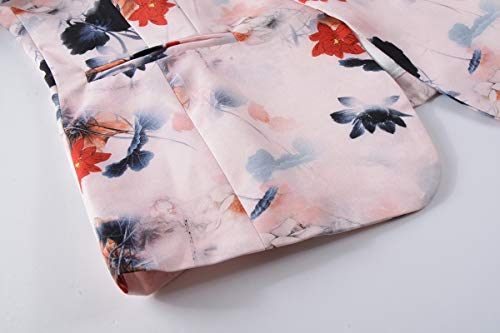 Womens 3/4 Sleeve Lightweight Office Work Suit Jacket Boyfriend Blazer (1905 Pink, Xl) #TOP4