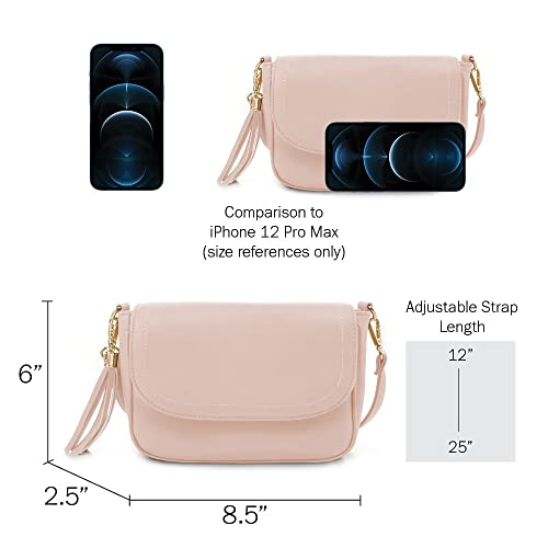 Image of EVVE Small Crossbody Bags for Women Trendy Flap Saddle Purses with Tassel Vegan leather Shoulder bag