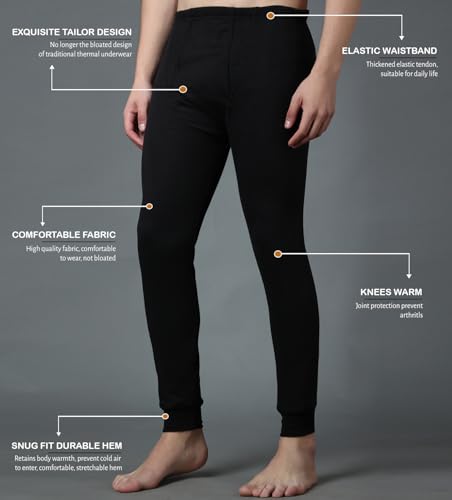 Image of Wearslim Premium Winter Thermal Bottom Underwear for Men | Ultra Soft Winter Warmer Inner Wear Johns Pant Lower
