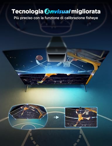 LED TV Retroilluminazione 3 Lite con Correzione Fish-Eye Funzione, Aplicable a TV da 55-65 pollici, Luci LED TV WiFi RGBICW da 3,6 M con Fotocamera, 4 Colori in 1 Lampada, Controllo Vocale e APP - Gadget - Immagine 1