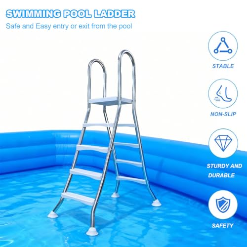 Escalera para Piscina Elevada 4 Peldaños Acero Inox 304 miniatura 5