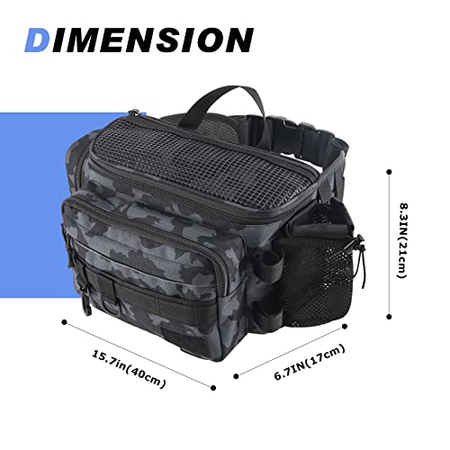 Goture Fishing Bag, Fishing Tackle Bag With Rod Holder, Water-Resistant Fishing Backpack Tackle Sling Bag, Fly Fishing Fanny Pack Storage, Fishing Tackle Box For Fishing Gear,Fishing Gifts For Men #TOP1