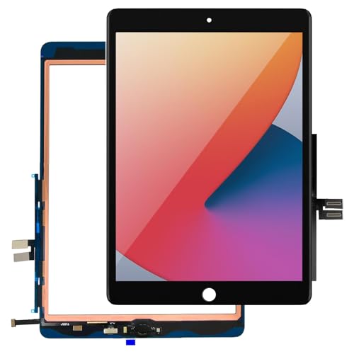 LMQ for iPad 7/8 (7th 8th Gen) Screen Replacement Digitizer 10.2(A2197 A2198 A2200 A2270 A2428 A2429 A2430) for iPad 7/8 Screen Replacement Parts(NO LCD) +Home Button+Pre-Installed Black