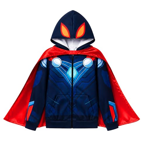 LEMONBABY Little Kids Boys Cool Jacket Sweatshirt Hoodie Coat Costume (BLACK 5Y)