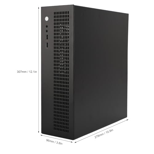 Gabinete para PC pequeño MATX ITX, con ventilador de enfriamiento USB 2.0, soporte para SSD y HDD, placa de acero, diseño compacto para juegos miniatura 5