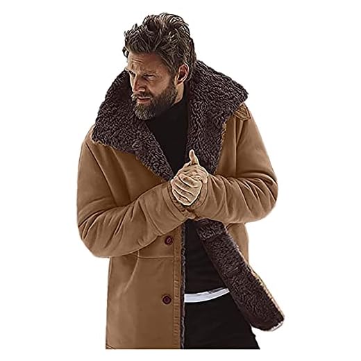 Yokbeer Vinterjacka Herr Parka Vinterjacka Herr Fodrad Vinterjacka Herr Parka Päls Vinterjacka Herr Parka Lång (Color : Brown, Size : M)