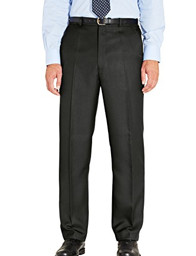 Chums Pantalones Elásticos Formales De Calidad para Hombre Negro UK 40/EU 56 x Largo - 84cm (33 Inch)