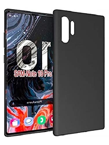 Image of Mobile Back Cover Case for Samsung Galaxy Note10 Plus, SM-N975F /DS, SM-N976F (Silicone Case|CameraProtection|Black SC1510)