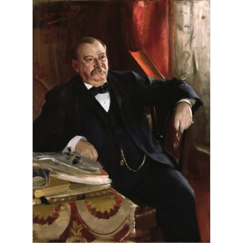 Impression sur toile Anders Leonard Zorn Grover Cleveland 127x101,6 cm décoration bureau maison
