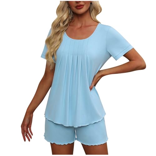 Pigiama Donna Corto Set Pigiama Estivo due Pezzi Maglietta e