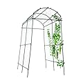 Lalahoni Garden Arch Trellis for Climbing Plants Outdoor, 7 ft Tall Walkway Trellis, Metal Archway Arbor Tunnel Large Trellis for Vegetables Plant Cucumber Trellis for Garden Raised Bed, Black