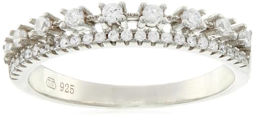 Bague Beneto Luxury anneau argent 56 mm avec zircon transparent AGG409